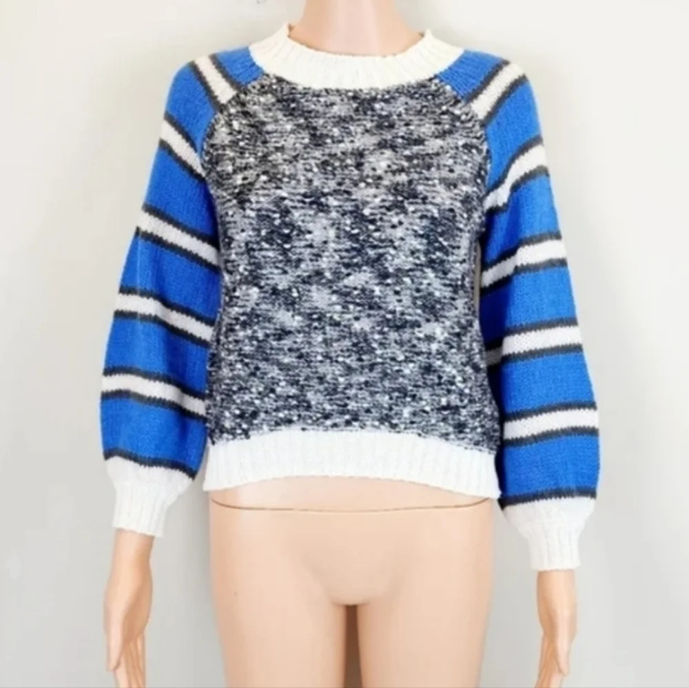 Treasure & Bond Blue Bliss Stripe Long Sleeve Sweater